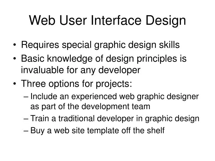 web user interface design