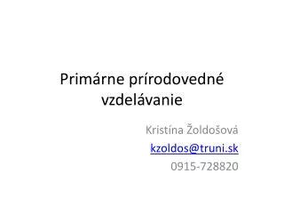 prim rne pr rodovedn vzdel vanie