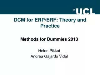 DCM for ERP/ERF: Theory and Practice