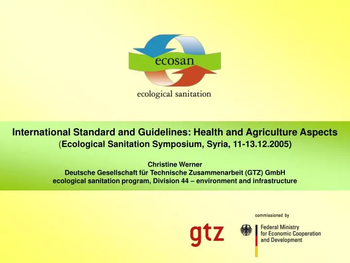 international standard and guidelines health and agriculture aspects