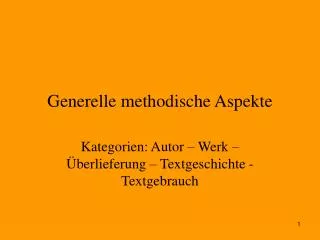 generelle methodische aspekte