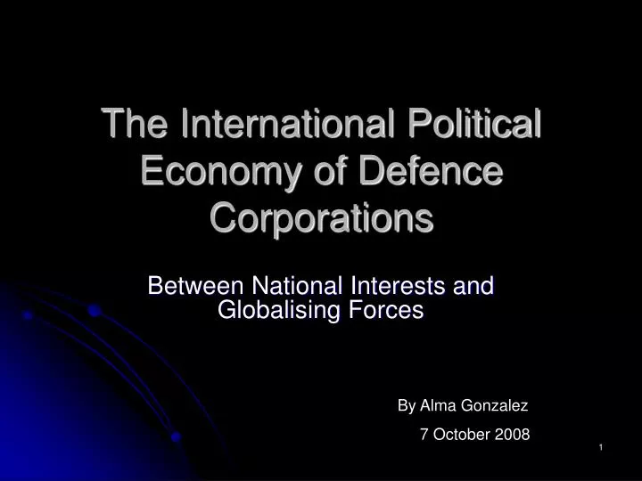 the international political economy of defence corporations