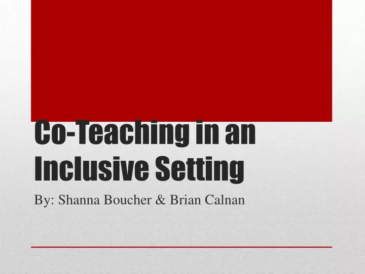 co teaching in an inclusive setting