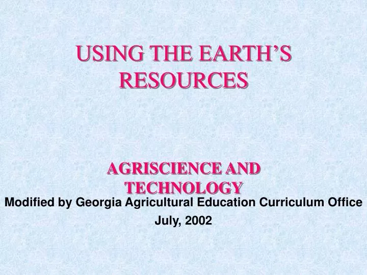 using the earth s resources