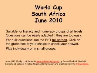 World Cup South Africa June 2010