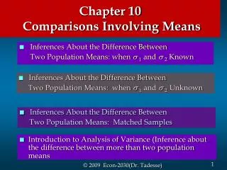 Chapter 10 Comparisons Involving Means