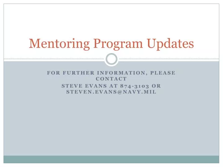 mentoring program updates