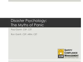Disaster Psychology: The Myths of Panic