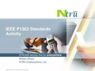 IEEE P1363 Standards Activity
