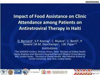 Impact of Food Assistance on Clinic Attendance among Patients on Antiretroviral Therapy in Haiti