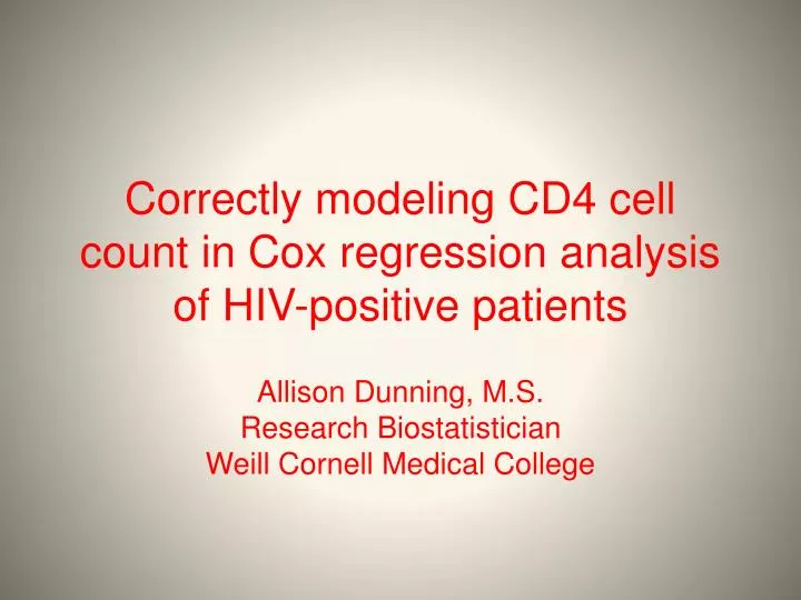 correctly modeling cd4 cell count in cox regression analysis of hiv positive patients