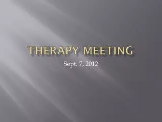 Therapy Meeting