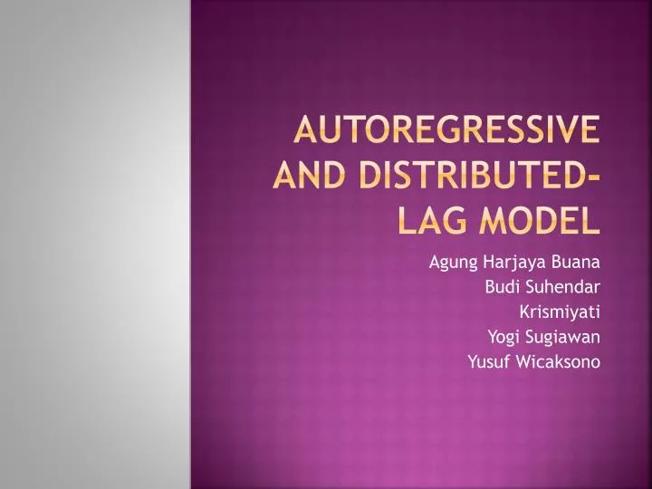 autoregressive and distributed lag model