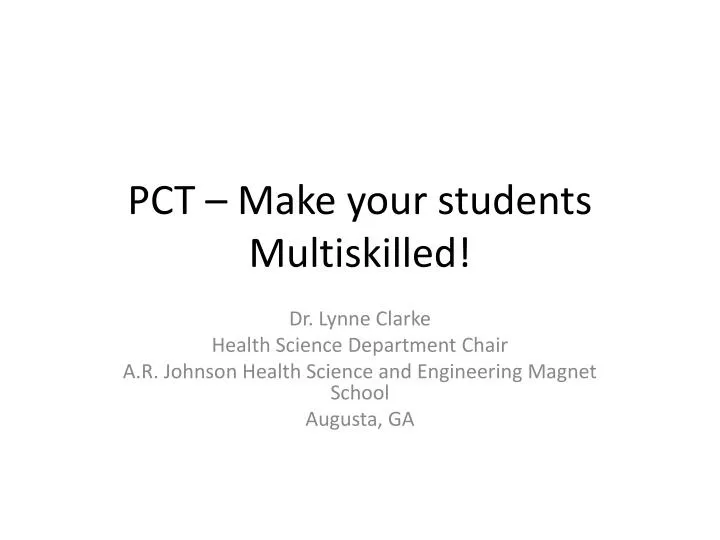 pct make your students multiskilled