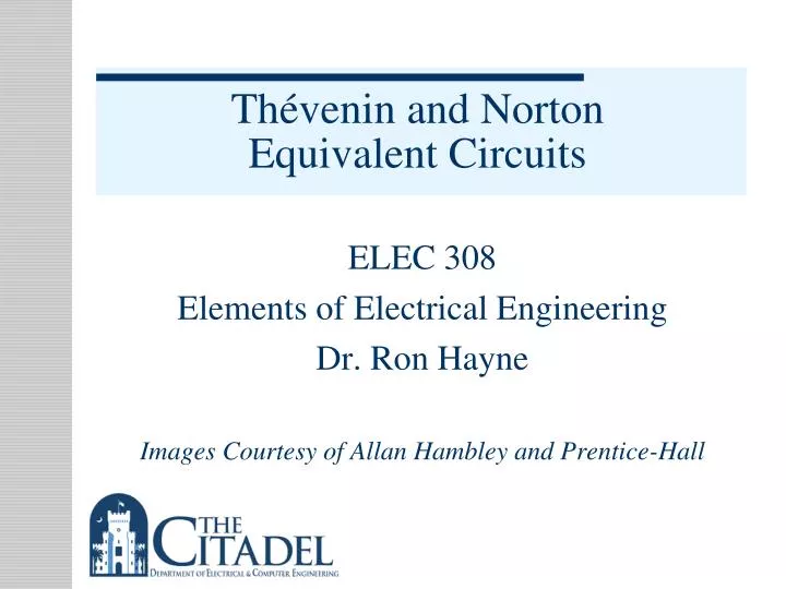 th venin and norton equivalent circuits