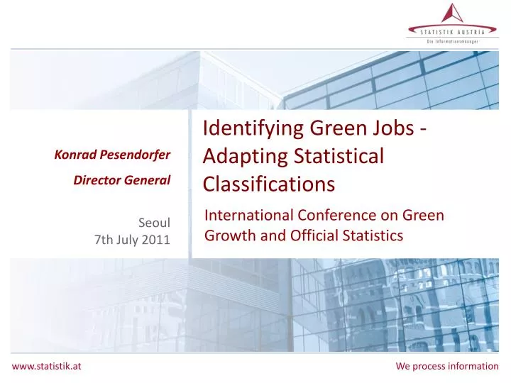identifying green jobs adapting statistical classifications
