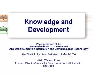 Knowledge and Development