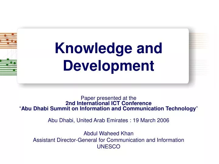 knowledge and development