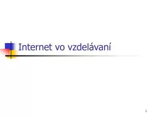 internet vo vzdel van