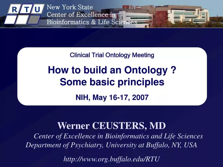 clinical trial ontology meeting how to build an ontology some basic principles nih may 16 17 2007
