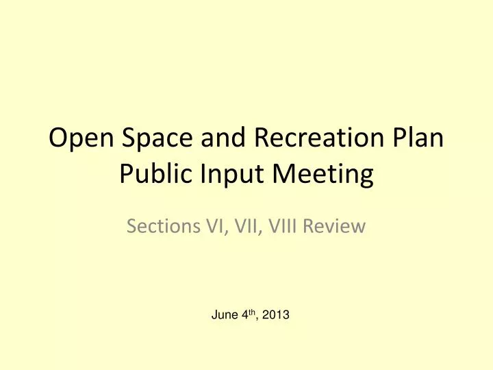 open space and recreation plan public input meeting