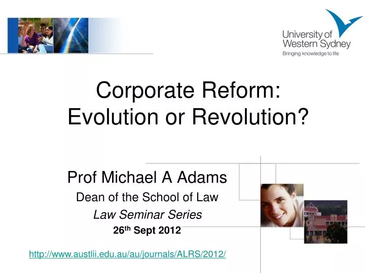 corporate reform evolution or revolution