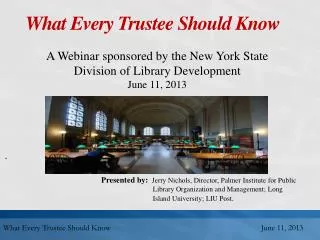 What Every Trustee Should Know