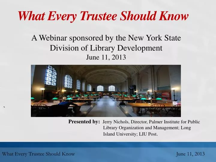 what every trustee should know