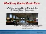 What Every Trustee Should Know - slide 1