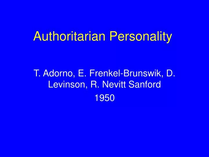 authoritarian personality