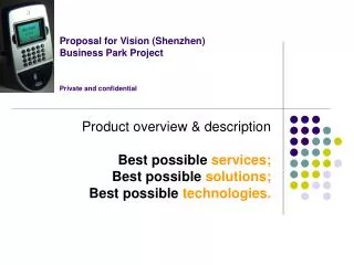 Proposal for Vision (Shenzhen) Business Park Project Private and confidential