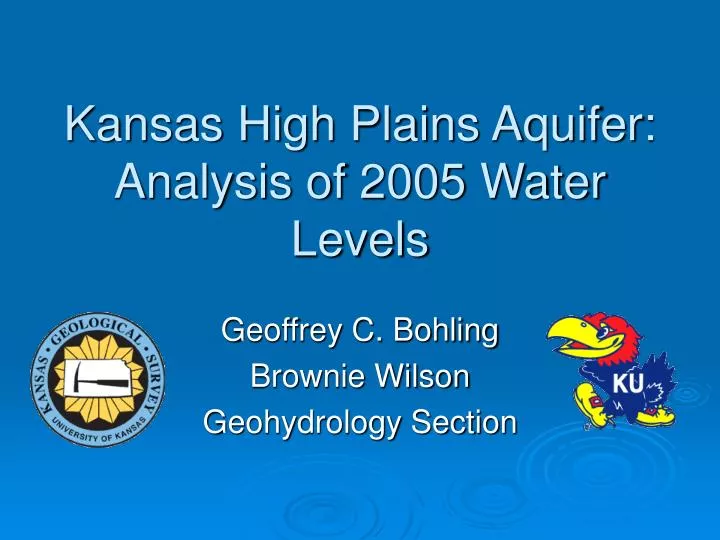 kansas high plains aquifer analysis of 2005 water levels