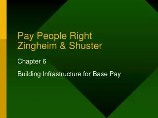 Pay People Right Zingheim &amp; Shuster