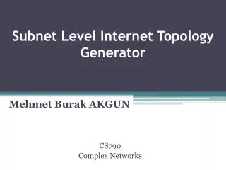 Subnet Level Internet Topology Generator