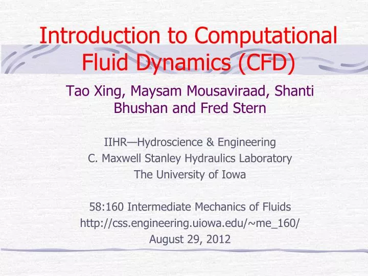 introduction to computational fluid dynamics cfd