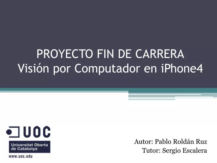 proyecto fin de carrera visi n por computador en iphone4