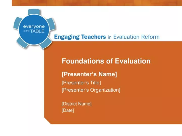 foundations of evaluation