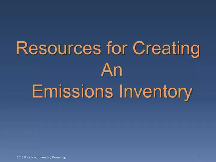 resources for creating an emissions inventory