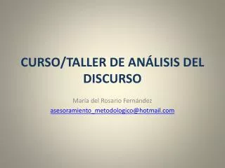 curso taller de an lisis del discurso