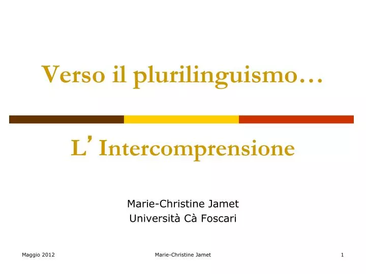 verso il plurilinguismo