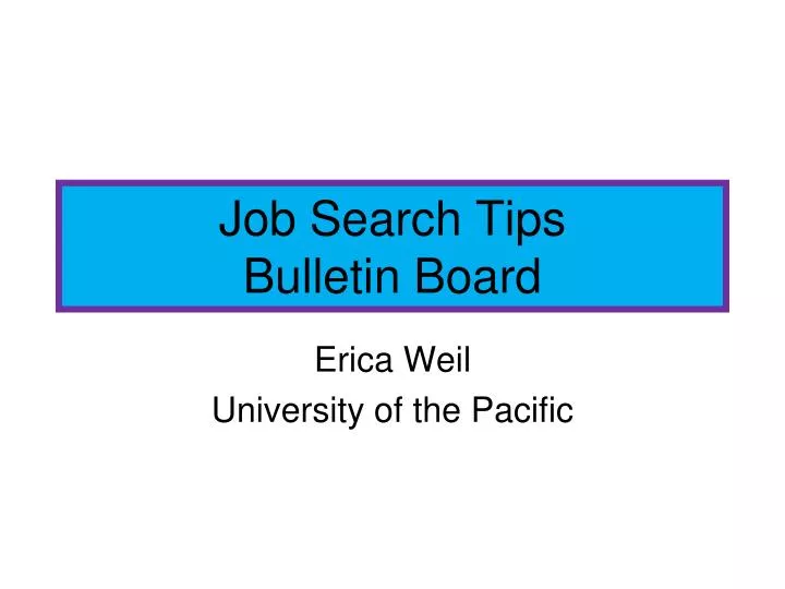 job search tips bulletin board