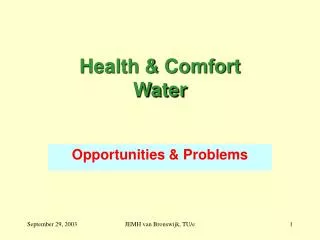 Health &amp; Comfort Water
