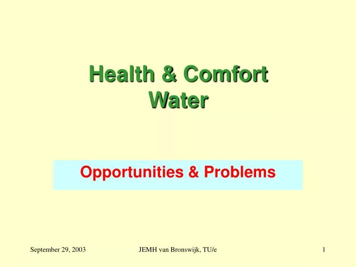 health comfort water