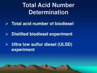 Total Acid Number Determination