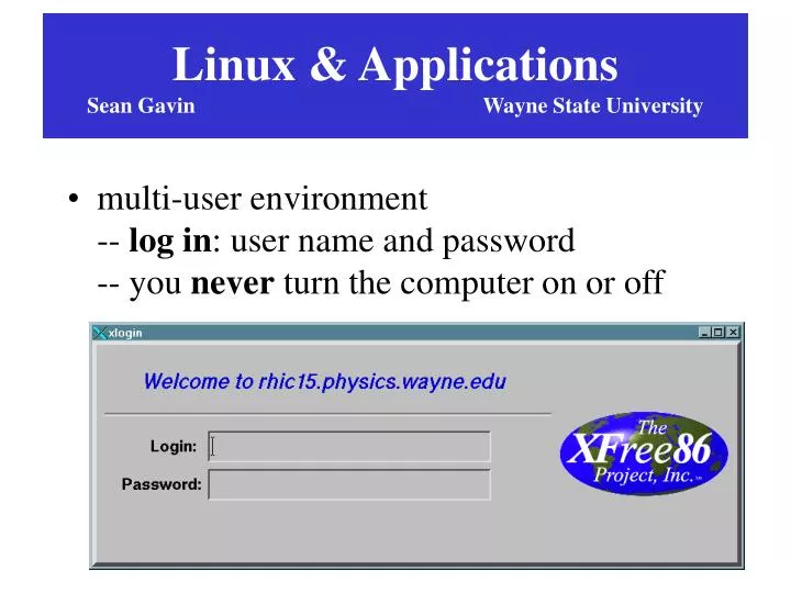 linux applications sean gavin wayne state university