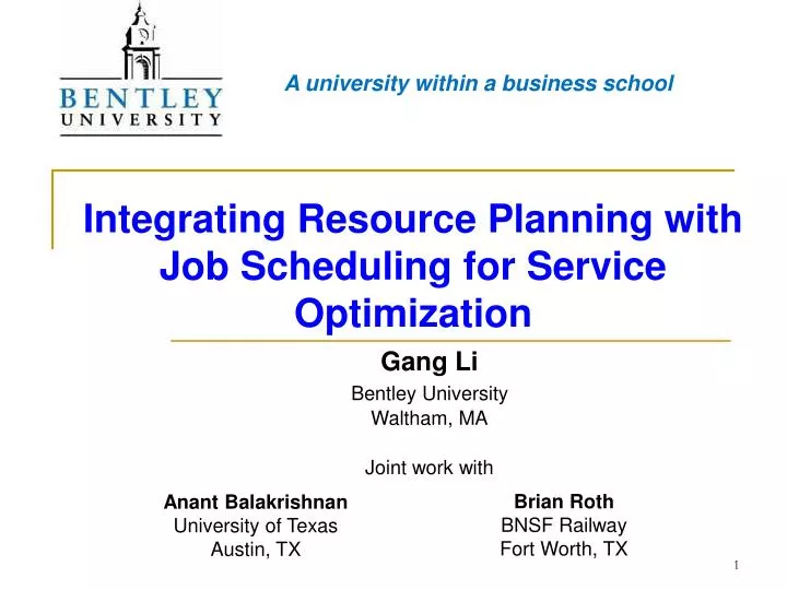 integrating resource planning with job scheduling for service optimization