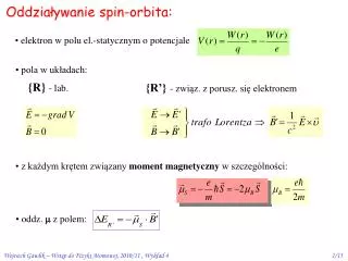 oddzia ywanie spin orbita