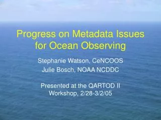 Progress on Metadata Issues for Ocean Observing