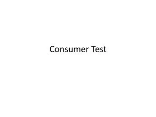 Consumer Test