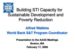 Building STI Capacity for Sustainable Development and Poverty Reduction